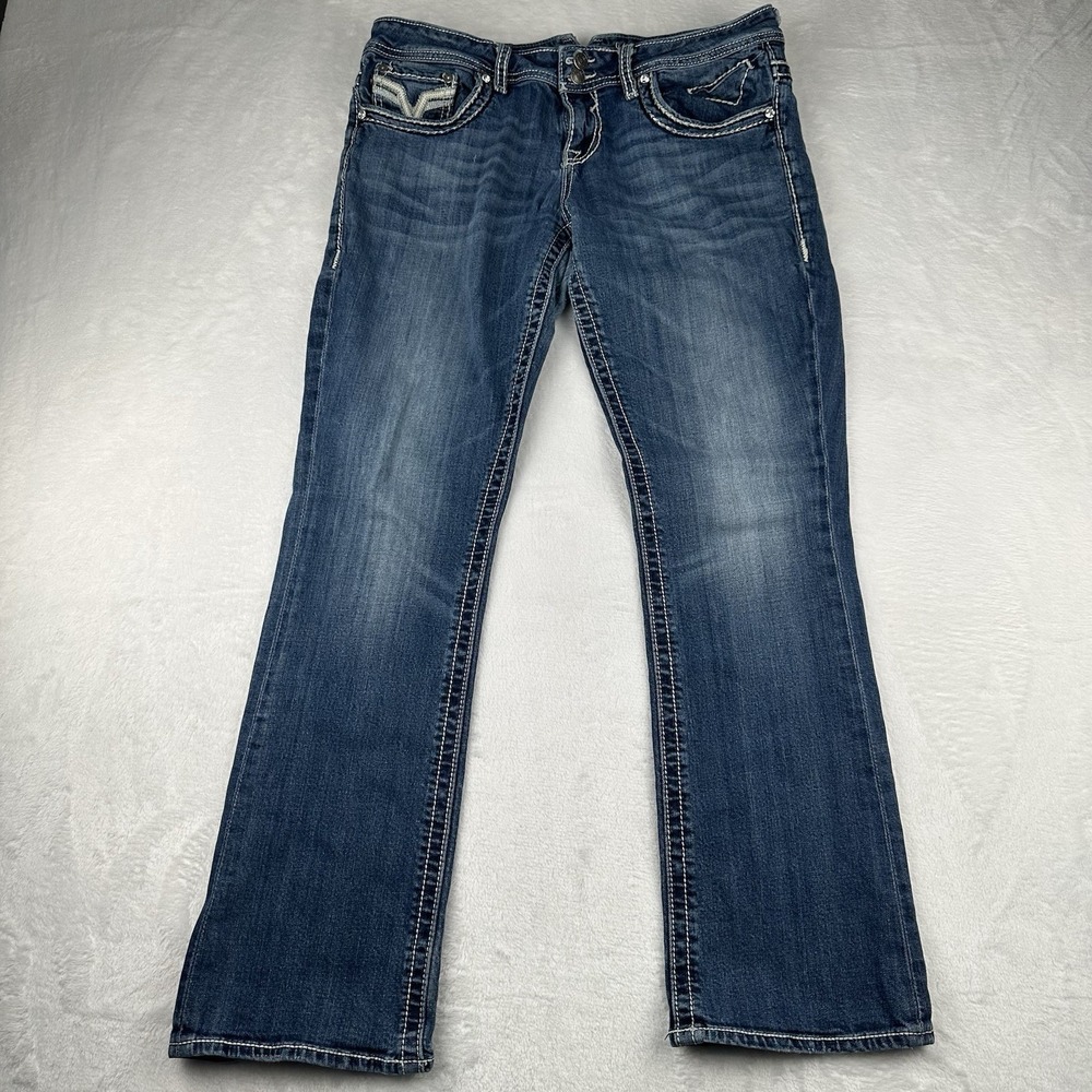 Vigoss Dublin Slim Boot Heritage Fit Jeans Women Size 13 Length 33 Embellished